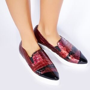 Finery London Leather Women's Elwood Luxury Mock Croc Trainers. VGUC. EU 40.